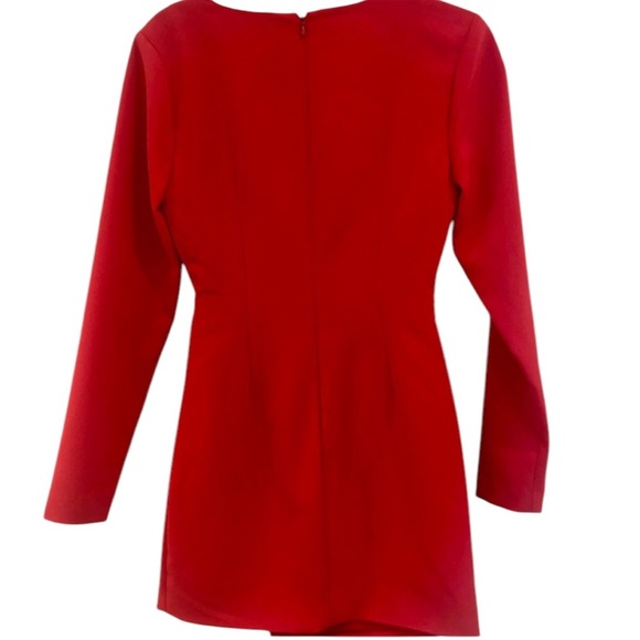 NWT Likely Dani asymmetrical faux wrap dress scarlet red size 2 - Picture 4 of 5